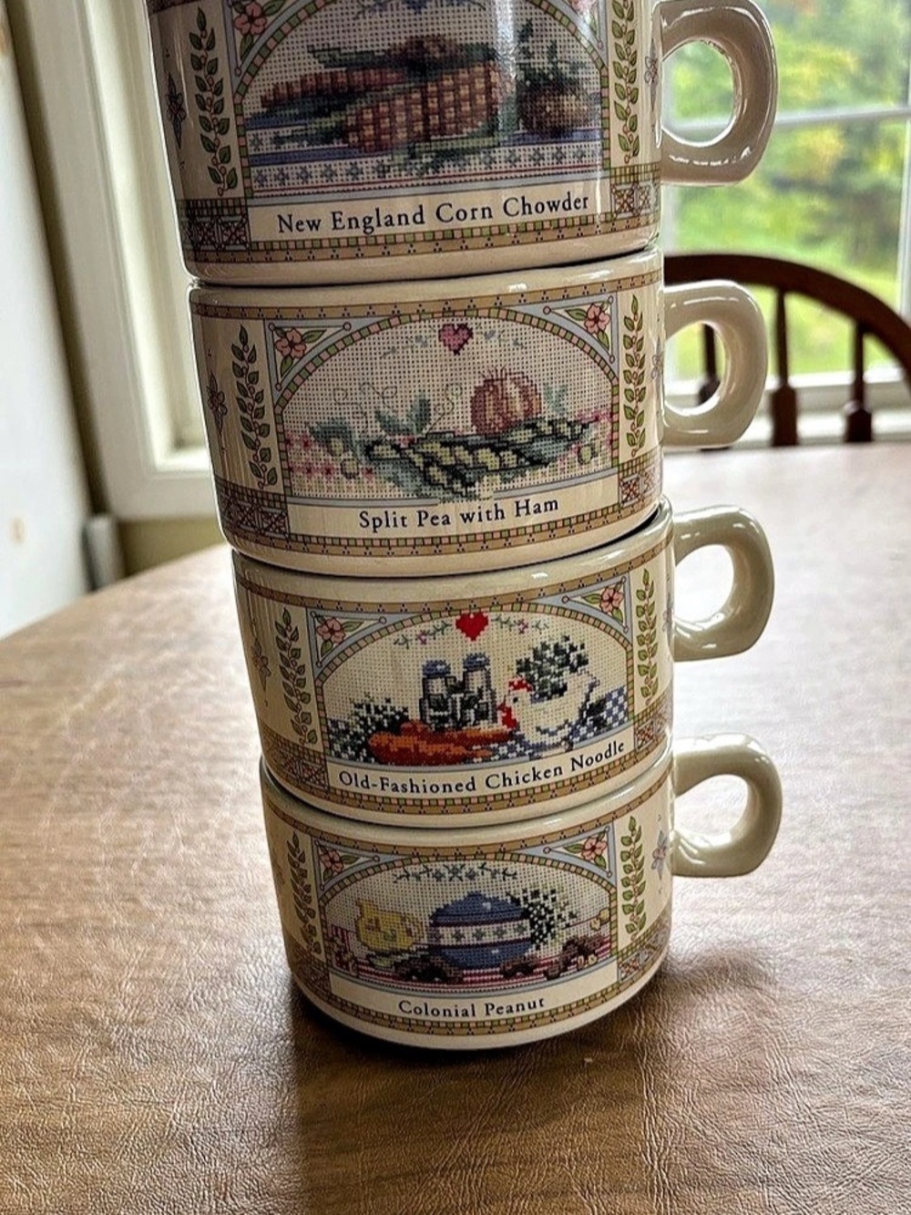 The Farber's Almanac Old Farmer's Almanac Set of 4 Mugs Floral Multicolor Like